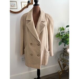 Vintage Nobler Fashions Wool‎ Blend Double Breasted Coat Med